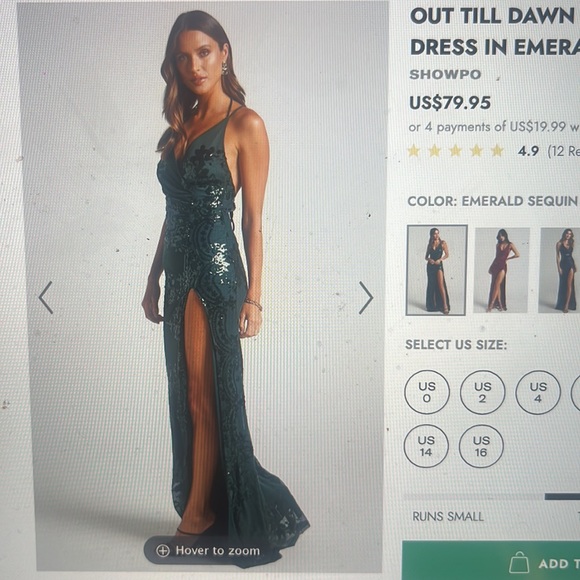 Emerald Green Prom Dress - Picture 6 of 8